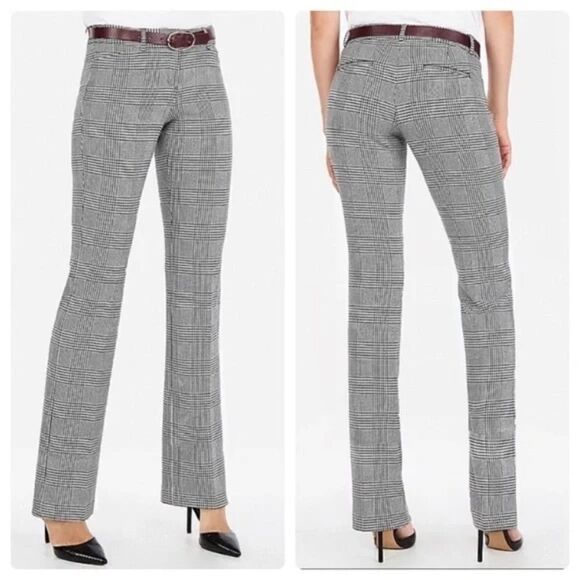✨ Express Editor houndstooth plaid barely boot low rise pants✨ - Picture 3 of 10